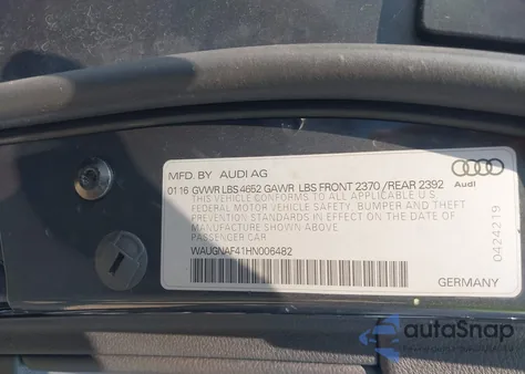 2017 Audi A4 2.0T Premium из США, поврежденный, VIN WAUGNAF41HN006482